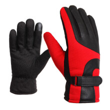Motorfiets Leren Handschoenen Touchscreen Winter Warm Waterdicht Rood Blauw Zwart Grijs