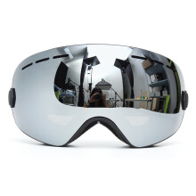 Neue Snowboard-Ski-Goggles mit zwei Linsen UV-Schutz Anti-Beschlag Motorradfahren Grau