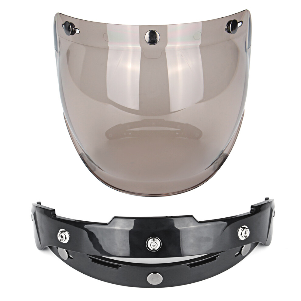 New Open Face Motorcycle Helmet Bubble Visor Lens 762179070887
