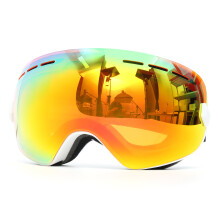 Neue Snowboard-Ski-Goggles Anti-Beschlag UV-Schutz Doppel-Objektiv Motorrad-Sportbrille Weißer Rahmen