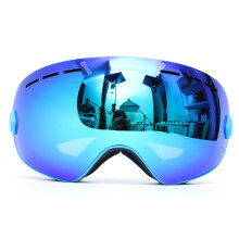 Neue professionelle Skifahren Motorrad Snowboard Ski Brille Anti-Beschlag UV Doppel-Objektiv Blau