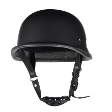 Casco de media cara estilo alemán para motocicleta negro mate M/L/XL