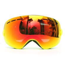 Neue Snowboard-Ski-Goggle Anti-Beschlag Doppel-Objektiv UV Motorradfahren Gelber Rahmen