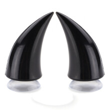 Neue schwarze Motorradhelm Kopfbedeckung Zubehör Saugknöpfe Hörner Dekoration