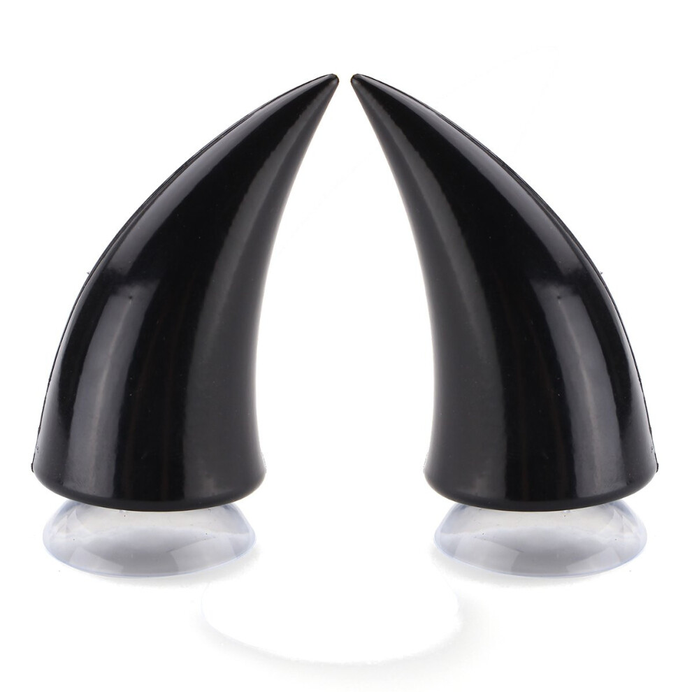 Motorcycle Helmet Headwear Accessoriess Suction Cups Horns Decor Decoration Black 762179041559