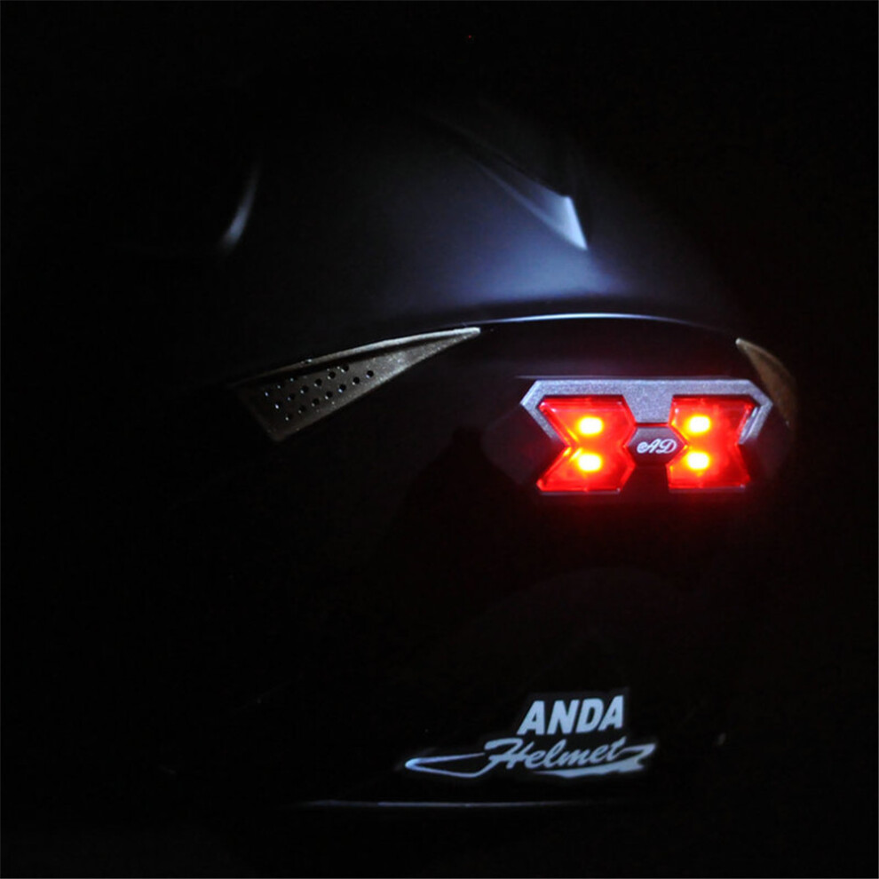 Universal Motorcycle Helmet Tail Sticker Night Strip Safety Signal Warning Light 762179043362