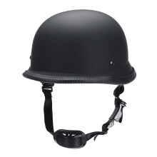 Casco de motocicleta retro nuevo de medio rostro estilo alemán DOT mate/brillante negro