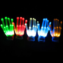 Neue LED blinkende ständig leuchtende Fingerhandschuhe Beleuchtung Weihnachtsfeier Tanzparty Cosplay