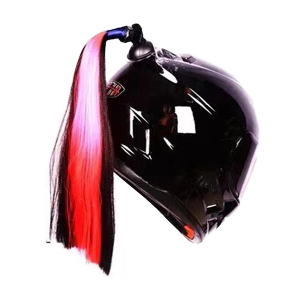 Punk Style Helmet Braids Motorcycle Bike Gradient Ramp Sucker Removable Pigtail Ponytail 762179037354