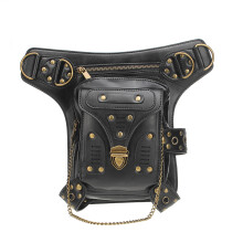 Neue PU-Leder Hüfttasche Steampunk Multifunktionale Schulter Reise Mode Umhängetasche