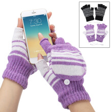 Nieuwe Elektrische USB Verwarmde Motorhandschoenen Winter Warmhouder Unisex Brei Thermische Handschoen Kerstcadeau