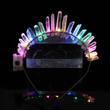 Neue LED-Kronen-Kristall-Haarband-Kopfschmuck-Girlande Brautschmuck 3-Modus-Blitzlicht Weihnachts-Halloween-Party-Geschenk