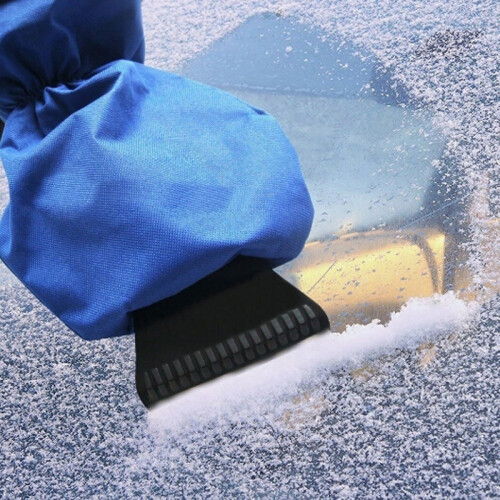 New Auto Ice Scraper Gloves Work Warm Winter Car Front Windscreen Snow Shovel Tool 1