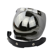 CYCYLEGEAR Bubble Shield Helmvisier für halbretroflying Helm Tri-Schnallenvisier mit schwarzem Rahmen