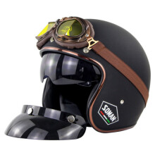 Casco retro de media cara SOMAN casco de motocicleta vintage para motociclistas y scooters protección para hombres y mujeres con gafas gratuit