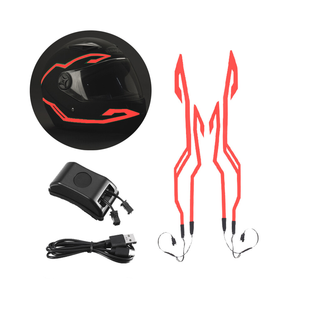 New 4-In-1 Upgraded Helmet Night Riding Cold Waterproof Motorcycle Signal Flashing Strip Led Luminous Sticker Strip Usb Charger Light 762179071396