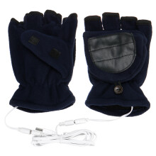 Neue 1 Paar USB elektrisch beheizte Handschuhe Winter warm weiche fingerlose Fäustlinge Unisex