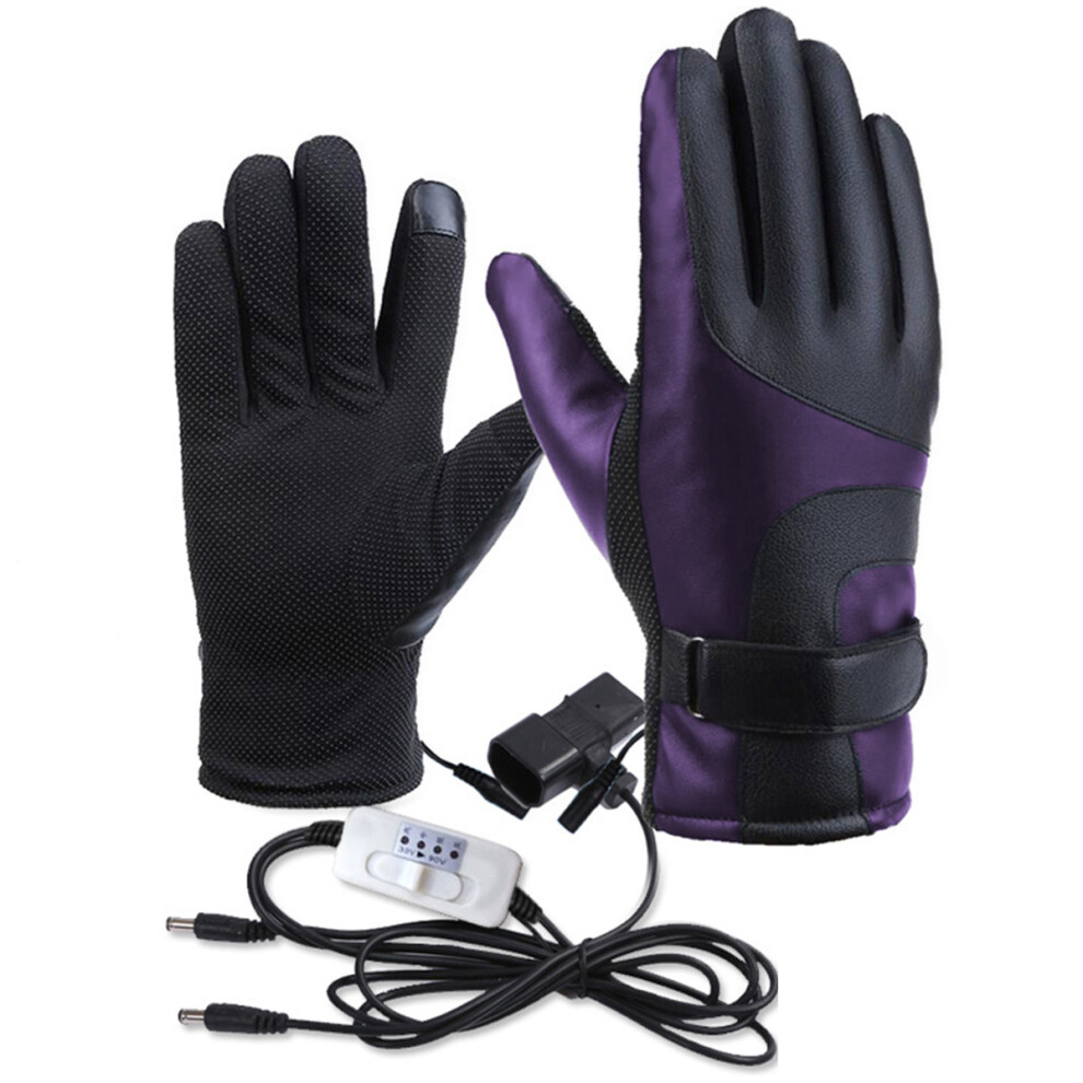 New 4-Gear Motorcycle Heated Gloves Ski Cycling Winter Warm Waterproof Windproof 762179062974
