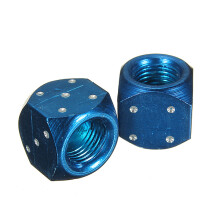 Nieuwe 8-delige Dice Tyre Luchtventiel Wielstam Stofkap Covers Voor Truck Motorfiets Fiets Auto Blauwe Metaal Universeel