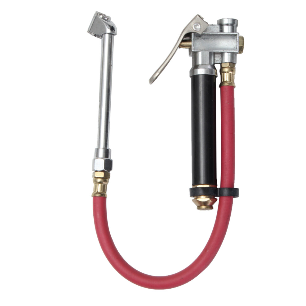 Air Tire Pressure Filler Fill Inflator Gauge Dual Chuck Air Compressor Hose 762179057031