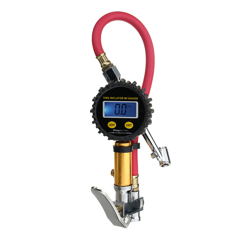 New 200Psi Digital Lcd Air Tire Tyre Inflator High Accurate Pressure Gauge Night Vision With Dual Chuck 762179076131