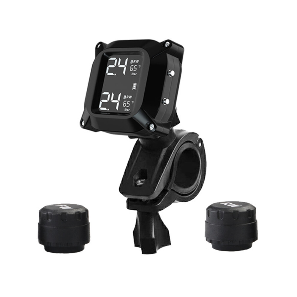 New M6 Lcd Display Motorcycle Real Time Tire Pressure Monitor System Waterproof Tpms Wireless External Wi Sensors 762179092827