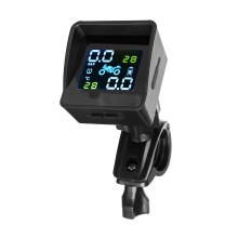 Neues Solar + USB TPMS Dual-Modus 1100mAh wasserdichtes LCD-Display Motorrad Echtzeit-Reifendrucküberwachungssystem drahtloser interner Sensor