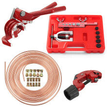Novo Kit de Reparação de Tubos de Travão com Flaring Cortador de Extremidade de Tubo Dobrador 25Fit 3/16'' OD Inclui 20 Peças de Porcas