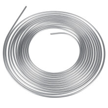 Novo rolo de bobina de 25 pés de tubo de combustível de linha de travão de aço zincado prateado de 1/4 de polegada de diâmetro exterior.