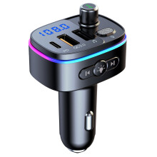 T65 Bluetooth V5. 0 FM-Transmitter 18 W PD + QC3. 0 USB-Autoladegerät 9 Farben Atmosphärenlichter Siri-Sprachsteuerung Freisprechanrufe Digitale Anz