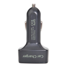 Carregador de Carro USB 4 em 1 com Monitor de Voltagem e Termómetro com Ecrã Digital