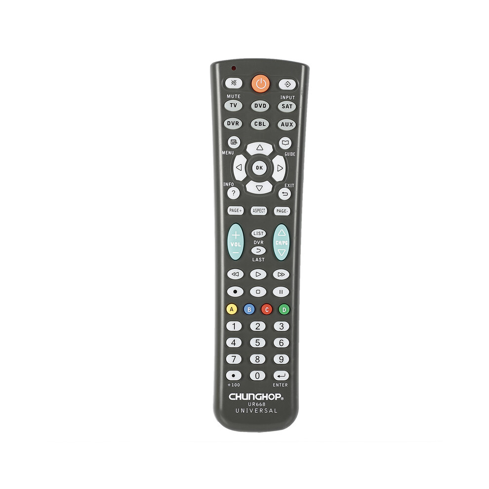 Universal Remote Control For Chunghop Ur668 Tv Dvd Sat Dvr Cbl Aux Operating 6 Devices Controller 6901249644755