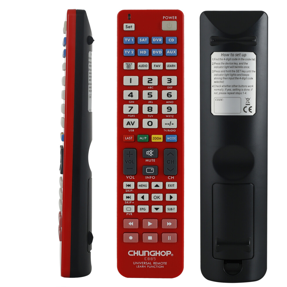 Chunghop Multi-Function Learning Tv Remote Control E885 Universal 6901249238800