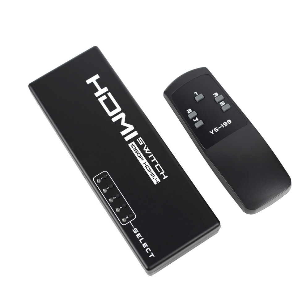 5 Port Hdmi Selector Splitter Switcher 1080P Video Audio Converter For Ps4 Xboxone Monitor Tv Remote Control 6901249896451