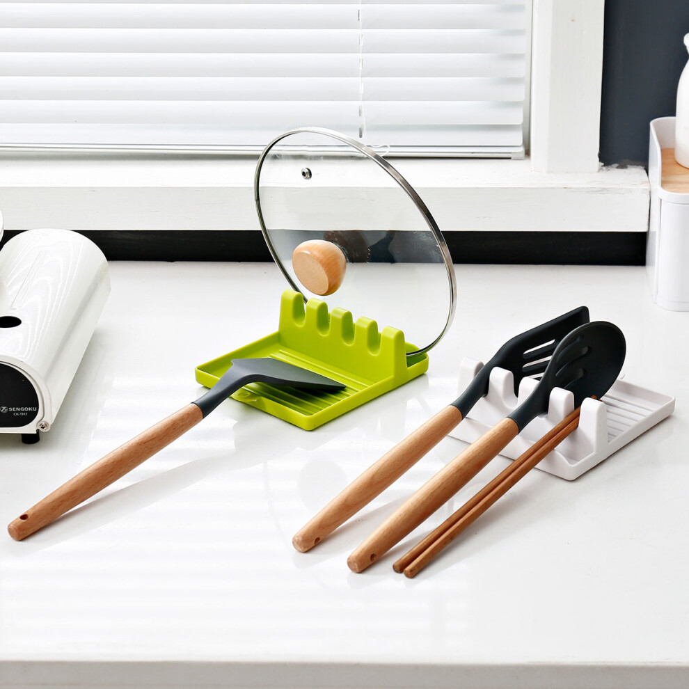 Reposa Cucharas De Silicona Para Cocina PráCtica Resistente Al Calor Soporte Para Utensilios EspáTula Herramienta-image