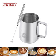 HiBREW Latte Becher Milchaufschäumer aus Edelstahl für Cappuccino Milch Espresso Kanne