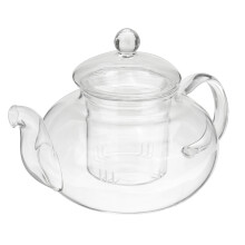 Glas Teekanne 600–1000 ml Kaffeekanne mit Edelstahl-Glasfilter-Infuser