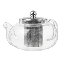 Glas Teekanne 600–1000 ml Kaffee Teekanne mit Edelstahl-Glasfilter-Infuser