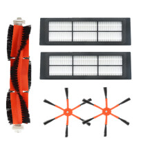 5 kappaletta pölynimurin osia Xiaomi Roborock HEPA-suodattimet*2 oranssit sivuharjat*2 pääharja*1 Ei alkuperäinen