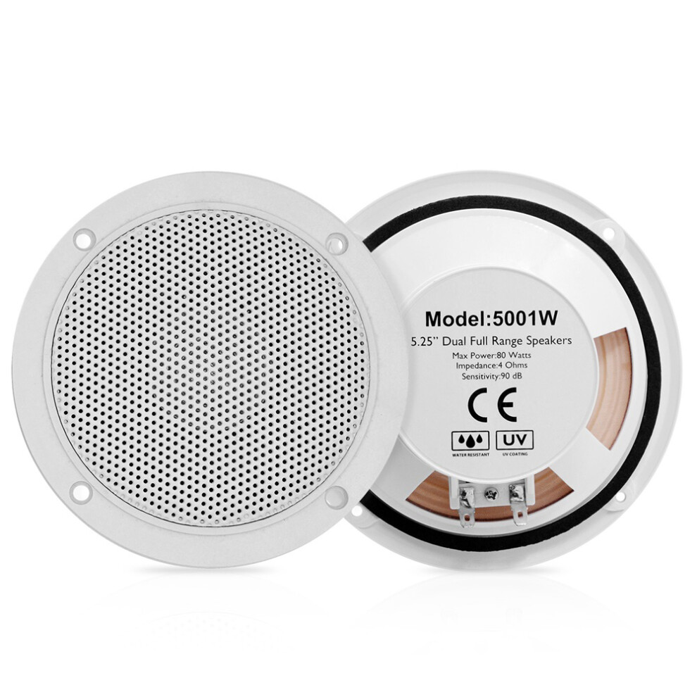 2Pcs 5 Inch 160W Marine Speakers Waterproof Dual Full Range Stereo Boat Speakers For Yacht Rv Atv Utv Motorboat White 5440217522660