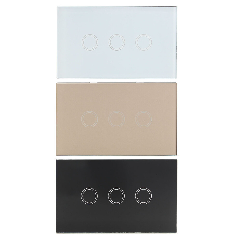 Ac 110V-240V 120-Type 1 Way 3 Gang Crystal Glass Remote Panel Touch Led Light Sensor Switch 649490703253