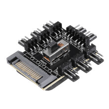 Placa de Hub de Ventoinhas de Chassis de Computador FAN HUB Suporta Alimentação de Ventoinhas 8 vias 4P Regulador de 3 velocidades
