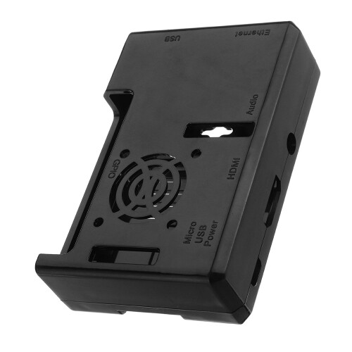 Caixa Exclouse Preta em ABS com Orifício para Ventoinha para Raspberry PI 3 Modelo B+ 2