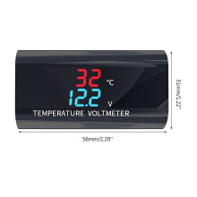 Deek-Robot DC 12 V LED Digitalvoltmeter Thermometer 0. 28 Zoll Dual-Display Spannungs-Temperatur-Messgerät Monitor für Auto Motorrad O29 Dropship