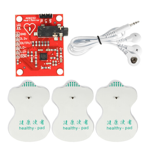 DC 3. 3V AD8232 ECG Meetmodule Kit Draagbare Hartmonitor Biologisch