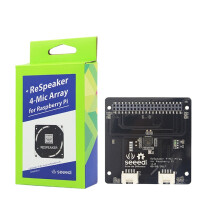 ReSpeaker 4-Mikrofon-Array KI-Sprach-Quad-Mikrofon-Erweiterungsplatine für Raspberry Pi 4B
