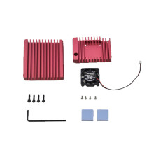 Aluminiumlegierung R2S ROTE Metall-Schutzabdeckung mit Kühlventilator für Nanopi