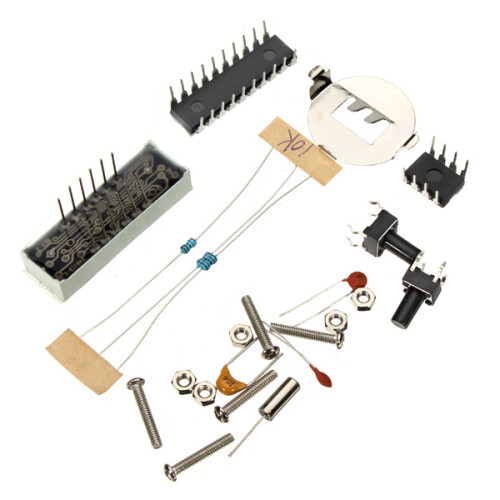 DIY LED Digital Watch Electronic Clock Kit With Transparent Cover 2