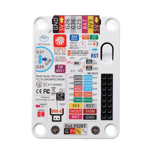 M5Stack ESP32 Core Ink Development Kit with 1.54'' EInk Display IoT Terminal E-Book Industrial Control Panel 2