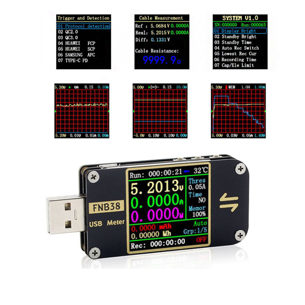 Usb Volt Voltage Current Meter Voltmeter Detector Power Capacity Charger Tester 615116946670